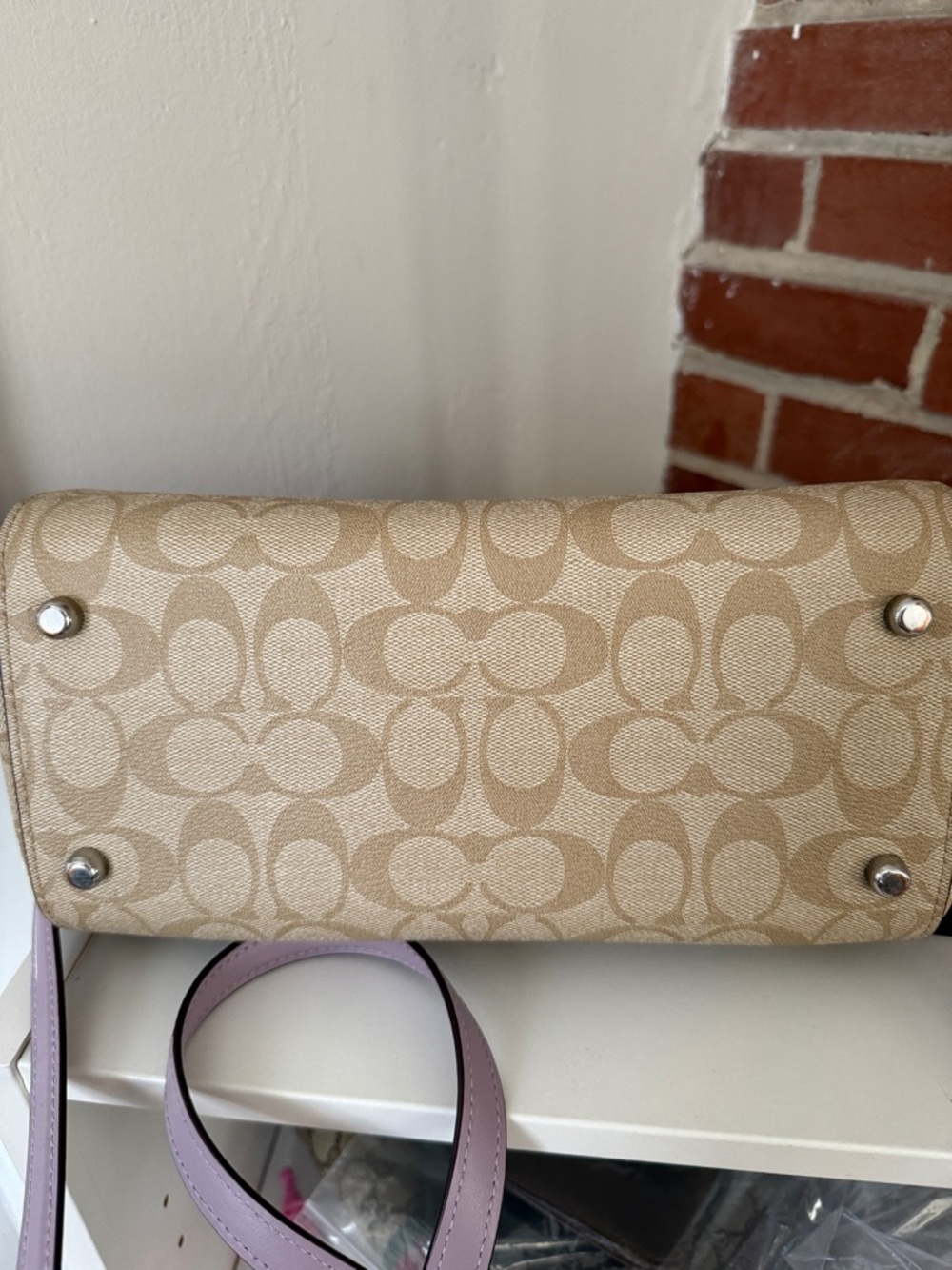 Coach Medium Rowan Satchel with Lavender Trim - Excellent Condition - Picture 2 of 5